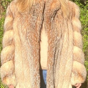 Lovely Vintage~JOHN ROSS~Original FOX~Red Fur & Silk Linning Jacket/Coat~Size 12